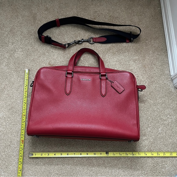 Coach rare Elegant Red Leather Briefcase - Picture 1 of 15